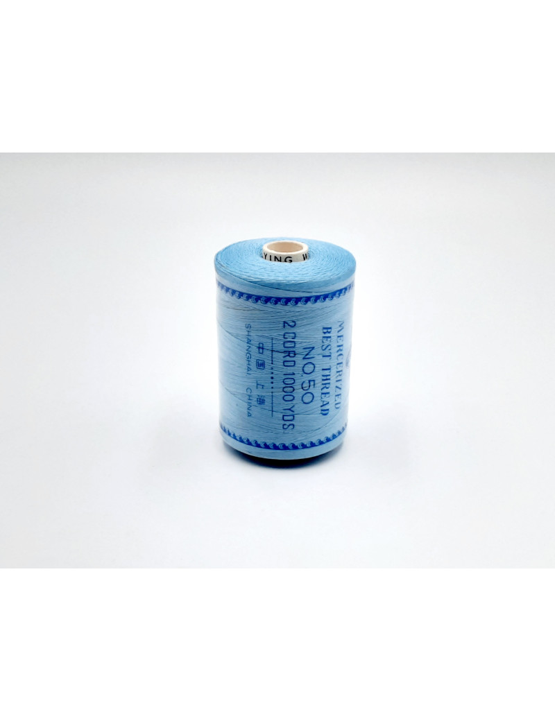 Fil coton de 1000 yards bleu ciel
