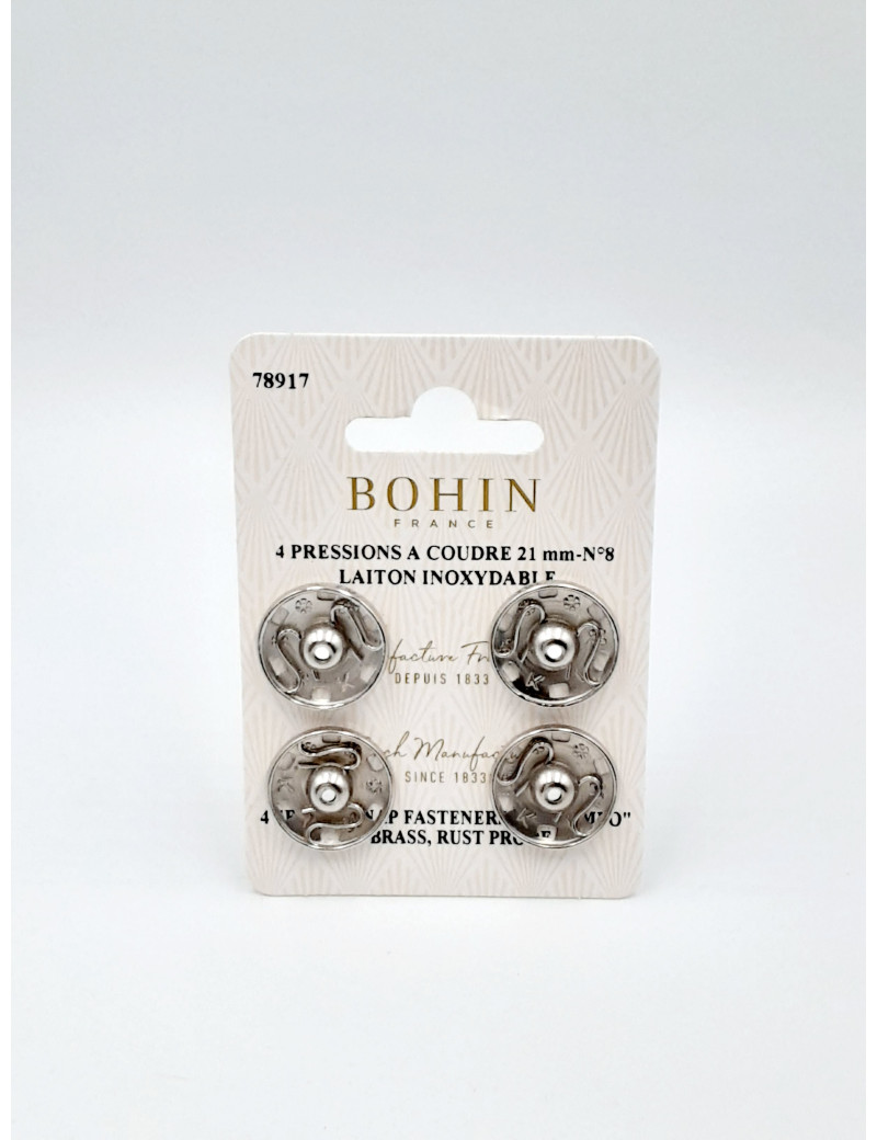 PRESSION A COUDRE 21 MM NICKELE PAR 4