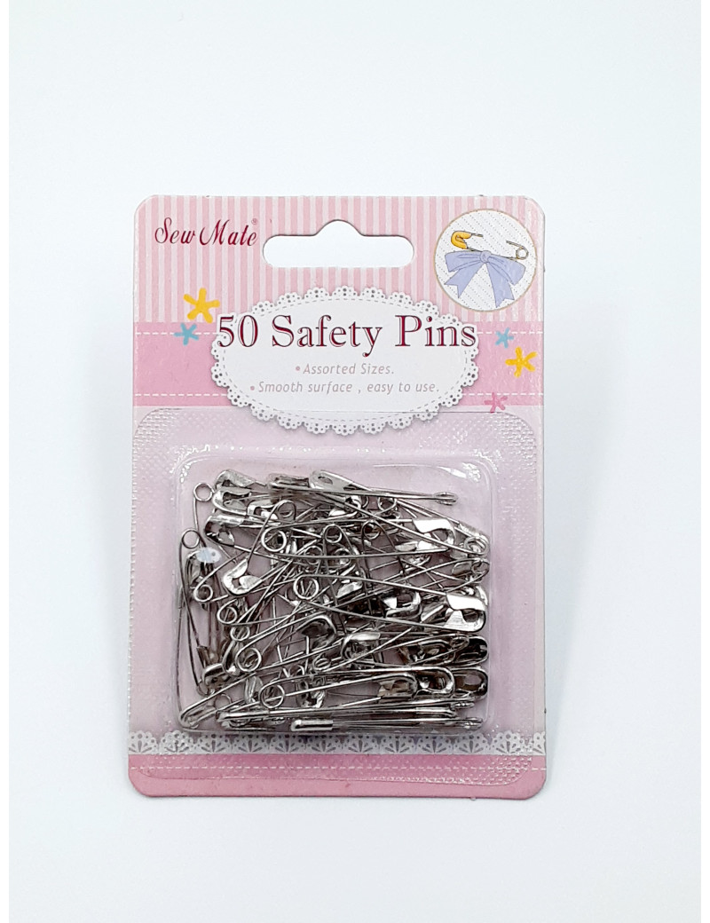 50 épingles De Sûreté Métal 32mm - Pour Couture, Bricolage, Badges, Artisanat