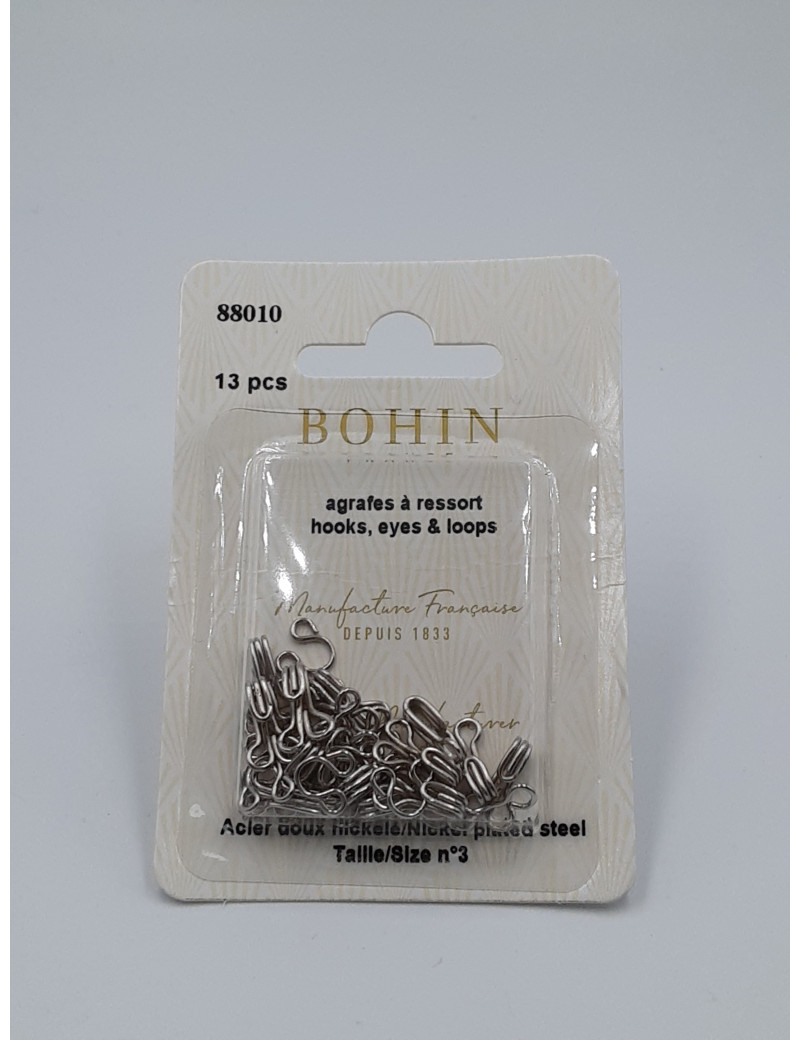 AGRAFES JUPES N° 3 ARGENT BOITE DE 13 PCS