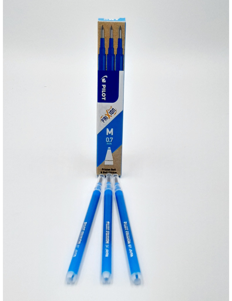 SET DE 3 RECHARGES FRIXION BALL -BLEU CIEL- POINTE MOYENNE