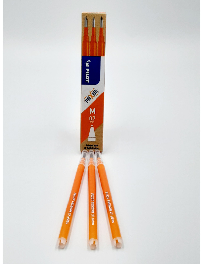 SET DE 3 RECHARGES FRIXION BALL -ORANGE- POINTE MOYENNE