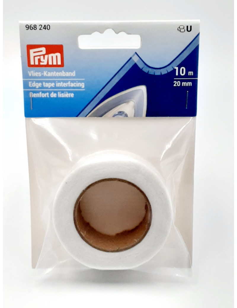 Entoilage thermocollant, 20mm, blanc 10 mètres