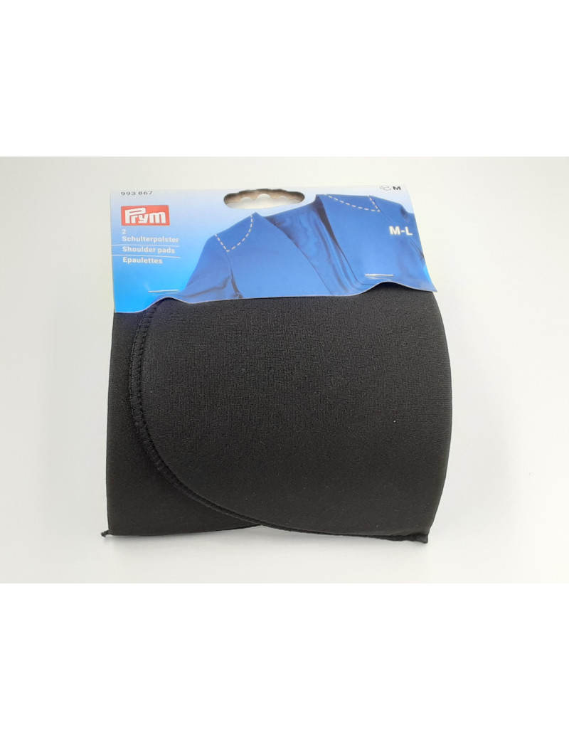 Épaulettes à coudre « demi-lune » M-L, noir - Sachet de 2