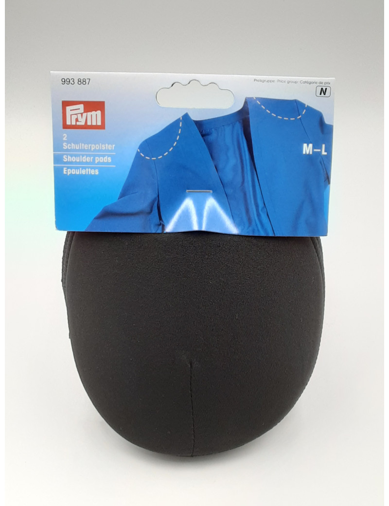 Épaulettes à coudre « Raglan » M-L, noir - Sachet de 2