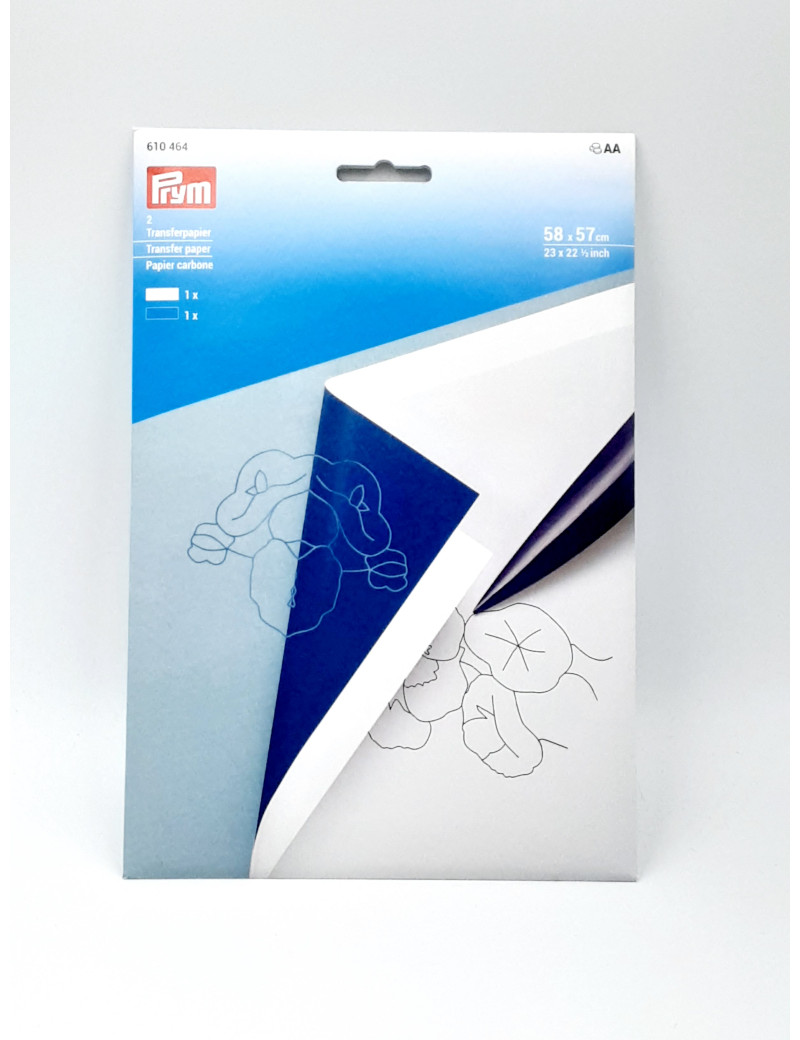 PAPIER CARBONE BLANC / BLEU 56 X 40 CM PRYM