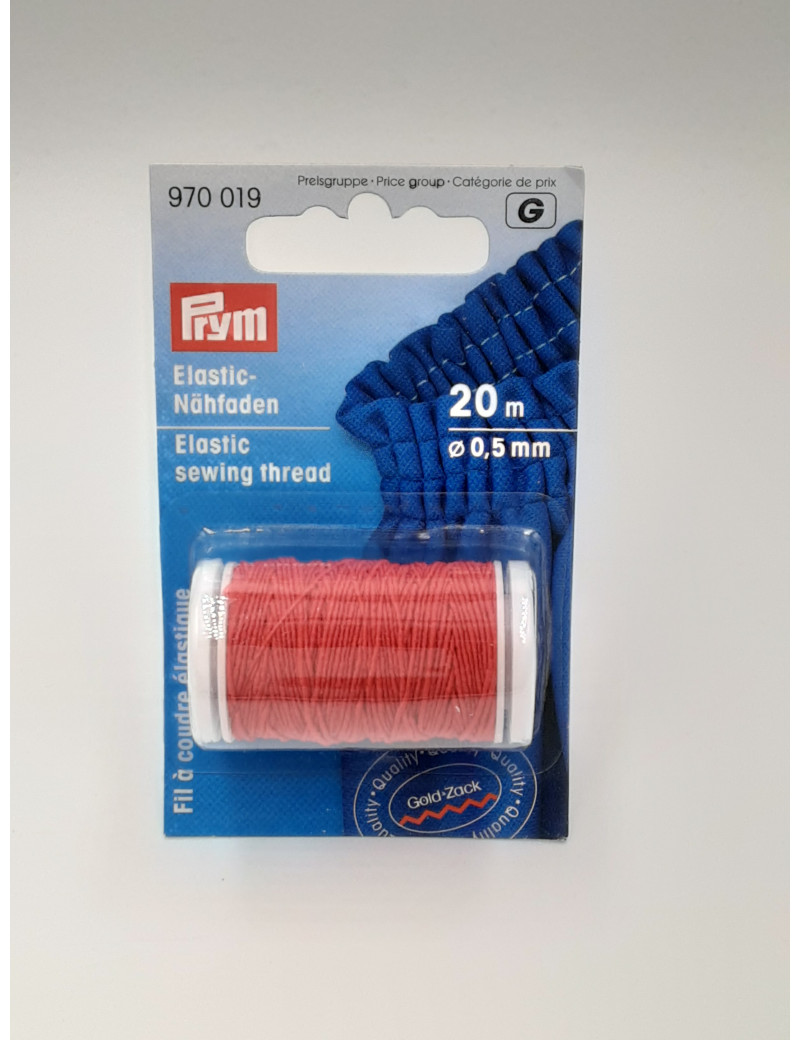 FIL A COUDRE ELASTIQUE 0.5 MM X 20 METRES ROUGE