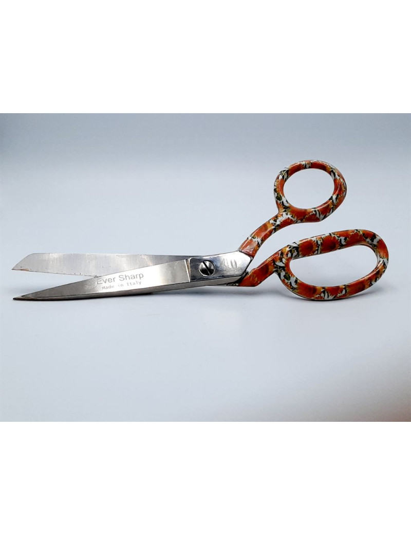 CISEAUX COUTURIERE GRAND ANNEAU 20 CM MANCHES FLEURS