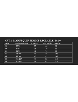 MANNEQUIN REGLABLE FEMME 38-50