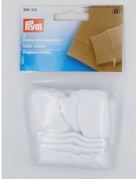 POIGNET TRICOTE ELASTIQUE A COUDRE COLORIS BLANC A COUDRE - 2 PIECES