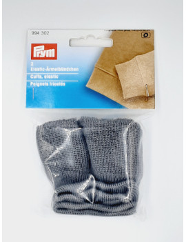POIGNET TRICOTE ELASTIQUE A COUDRE COLORIS GRIS  - 2 PIECES