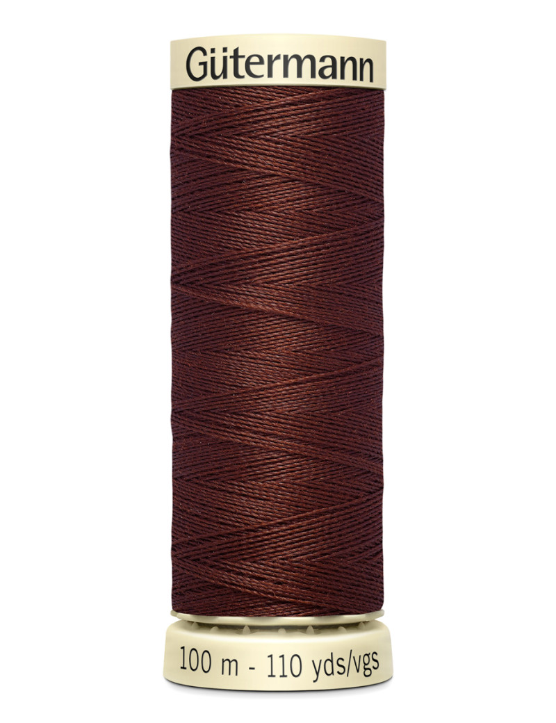 FIL GUTERMANN 100 % POLYESTER 100 M MARRON FONCE