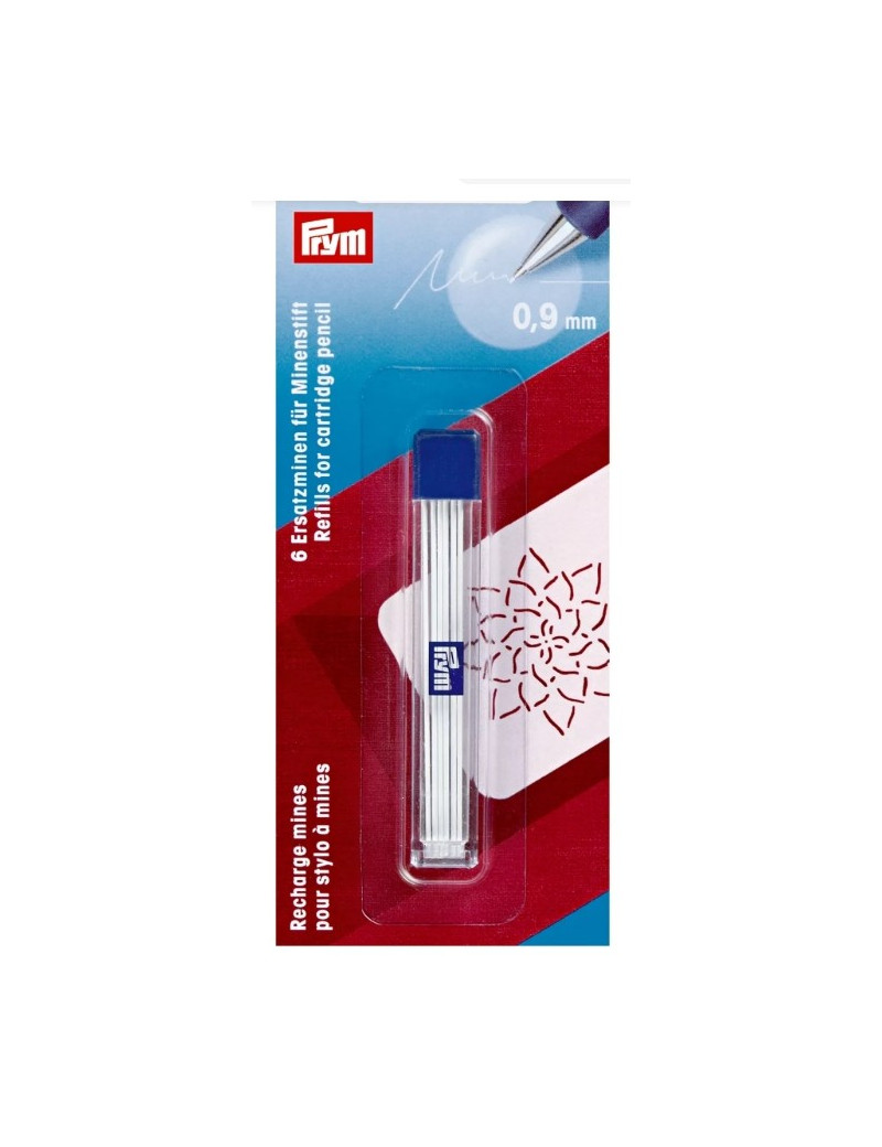RECHARGE DE MINES BLANCHES 0.9 MM ETUI DE 6