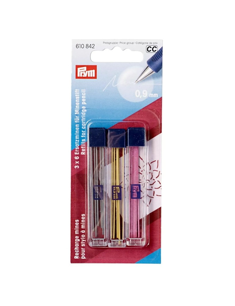 RECHARGE DE MINES COLORIS ASSORTIS  0.9 MM ETUI DE 18
