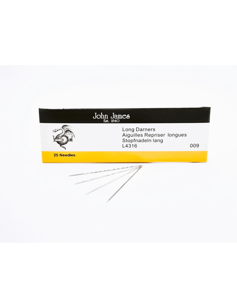 AIGUILLES A REPRISER LONGUES - ETUI DE 25 UNITES - JOHN JAMES