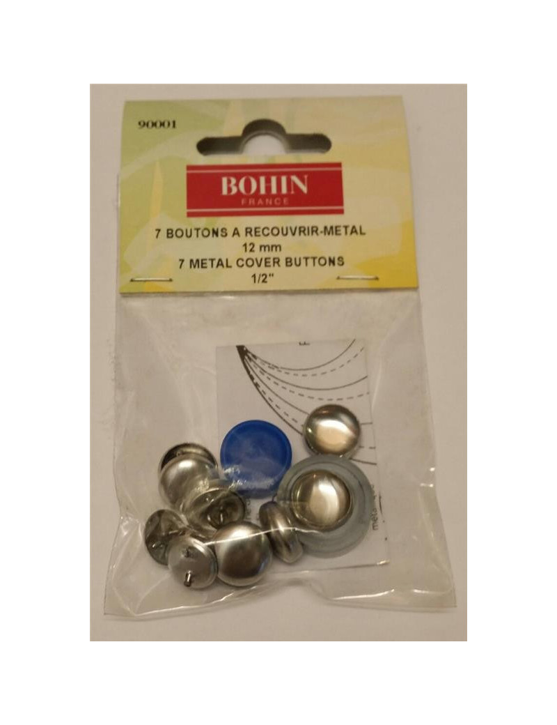 BOUTON A RECOUVRIR 12 MM PAR 7 + JEU DE POSE