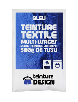 TEINTURE TEXTILE "BLEU" 1 SACHET DE 10 GR POUR 500 GR DE TISSU.