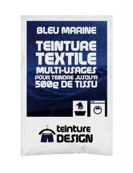 TEINTURE TEXTILE"BLEU MARINE" SACHET DE 10 GR POUR 500 GR DE TISSU