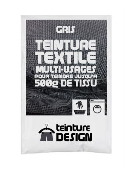 TEINTURE TEXTILE "GRIS" 1 SACHET DE 10 GR POUR 500 GR DE TISSU