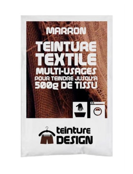 TEINTURE TEXTILE"MARRON" 1 SACHET DE 10 GR POUR 500 GR DE TISSU