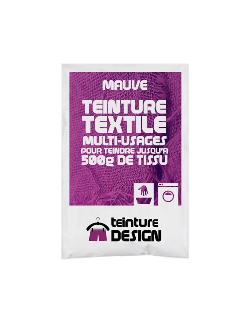TEINTURE TEXTILE "MAUVE" 1 SACHET DE 10 GR POUR 500 GR DE TISSU