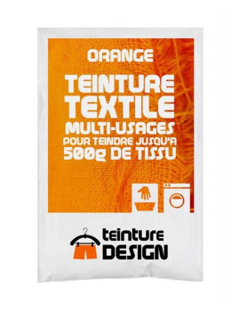 TEINTURE TEXTILE "ORANGE" 1 SACHET DE 10 GR POUR 500 GR DE TISSU