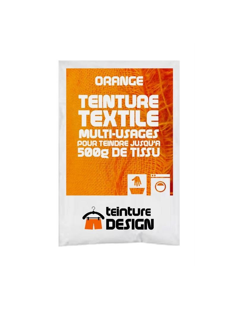 TEINTURE TEXTILE "ORANGE" 1 SACHET DE 10 GR POUR 500 GR DE TISSU