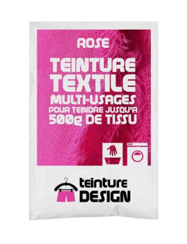 TEINTURE TEXTILE "ROSE" SACHET DE 10 GR POUR 500 GR DE TISSU