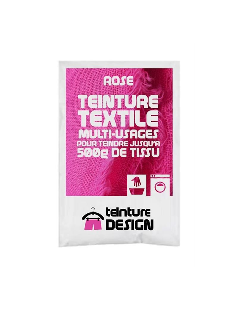 TEINTURE TEXTILE "ROSE" SACHET DE 10 GR POUR 500 GR DE TISSU