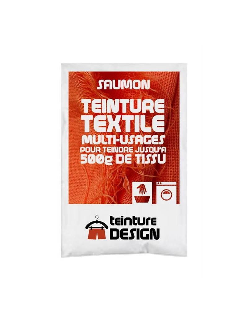 TEINTURE TEXTILE "SAUMON" SACHET DE 10 GR POUR 500 GR DE TISSU