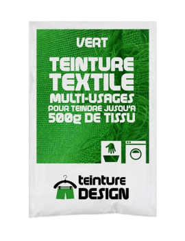 TEINTURE TEXTILE "VERT" SACHET DE 10 GR POUR 500 GR DE TISSU