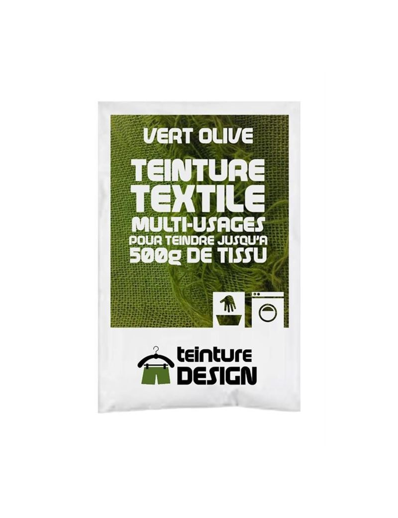 TEINTURE TEXTILE "VERT OLIVE" 1 SACHET DE 10 GR POUR 500 GR DE TISSU