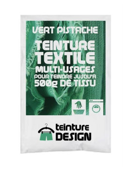 TEINTURE TEXTILE "VERT PISTACHE" 1 SACHET DE 10 GR POUR 500 GR DE TISSU TEINTURE TEXTILE "VERT PISTACHE" 1 SACHET DE 10 GR POUR 500 GR DE TISSU
