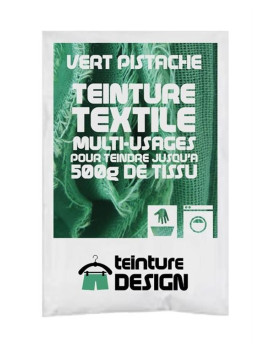 TEINTURE TEXTILE "VERT PISTACHE" 1 SACHET DE 10 GR POUR 500 GR DE TISSU