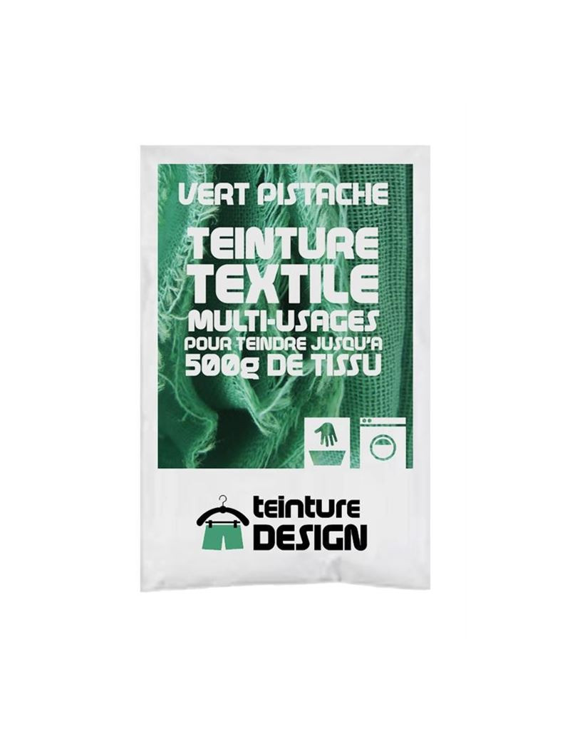 TEINTURE TEXTILE "VERT PISTACHE" 1 SACHET DE 10 GR POUR 500 GR DE TISSU