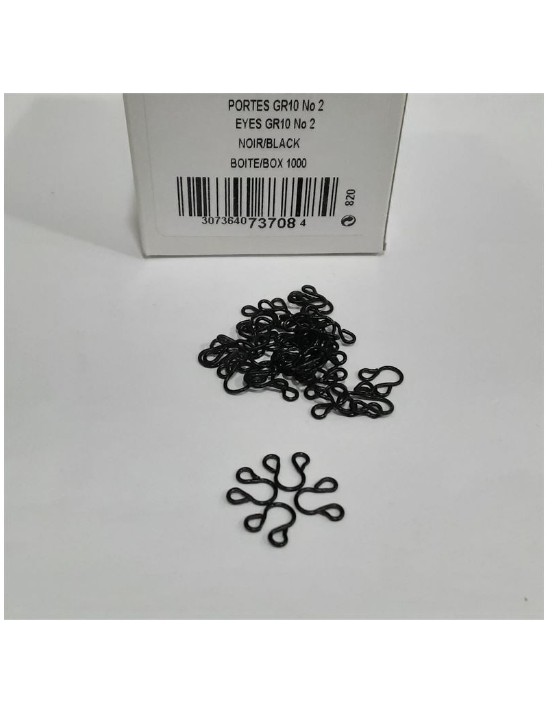 CROCHET FEMELLE GR10 N°2 NOIR SAC DE 1000 PIECES