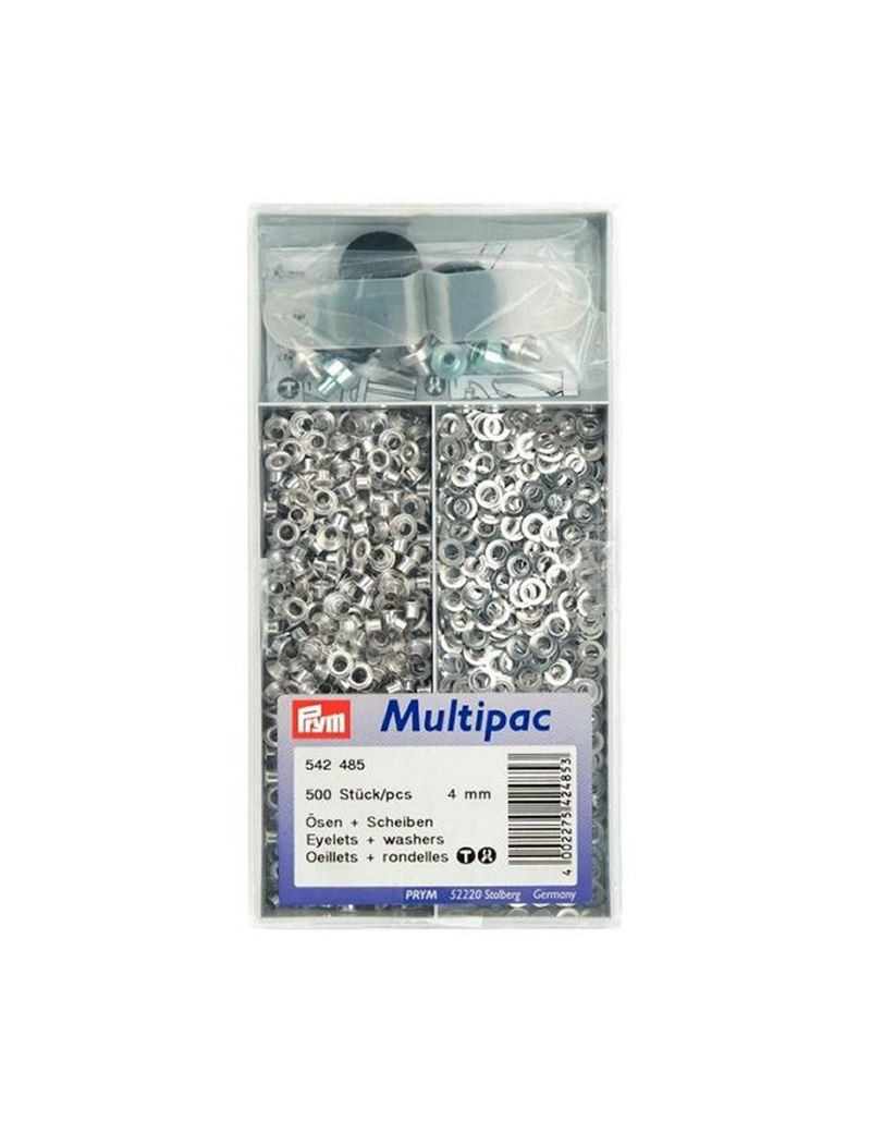 OEILLETS 4MM NICKELE MULTIPAC DE 500PCS + OUTIL DE POSE